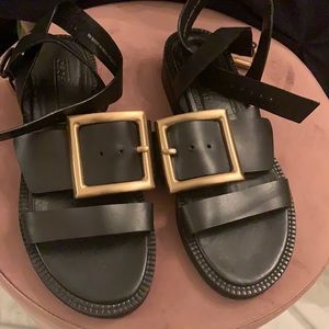 Black sandals with good buckle
